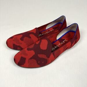 Rothy’s The Loafer Women’s Flats Shoes Slip On Round Toe Red Camo Size 9 Retired